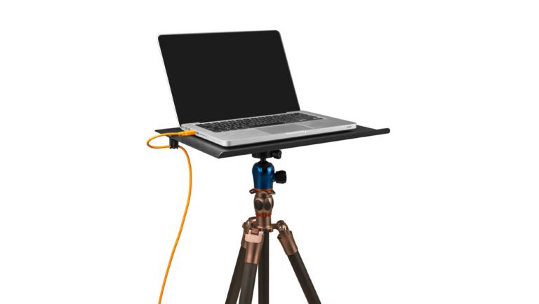 Tether Table Aero mounted on a tripod